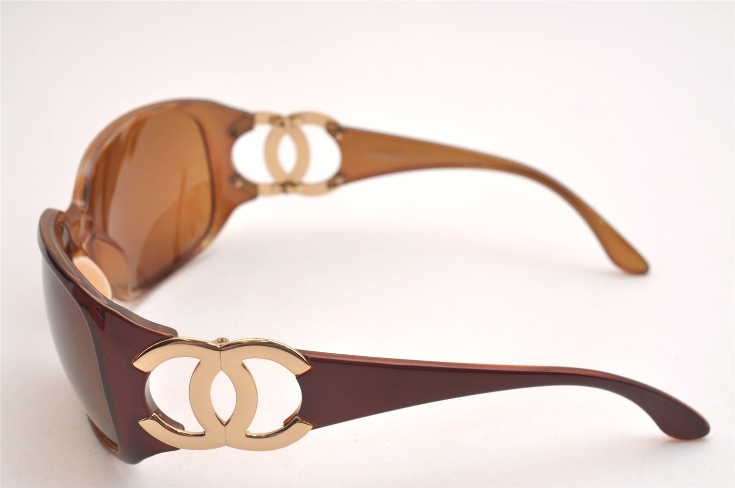 Authentic CHANEL Vintage Sunglasses CoCo Mark Plastic 6014 Brown 1876I