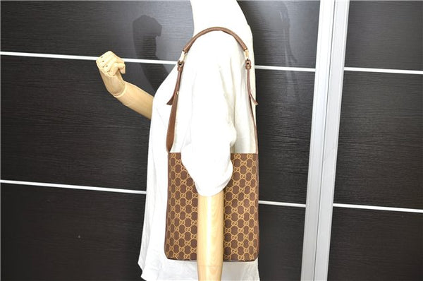 Authentic GUCCI Shoulder Bag Purse GG Canvas Leather 0014286 Brown 1877D