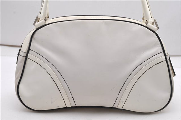 Authentic PRADA Vintage Leather Shoulder Hand Bag Purse White 1877G