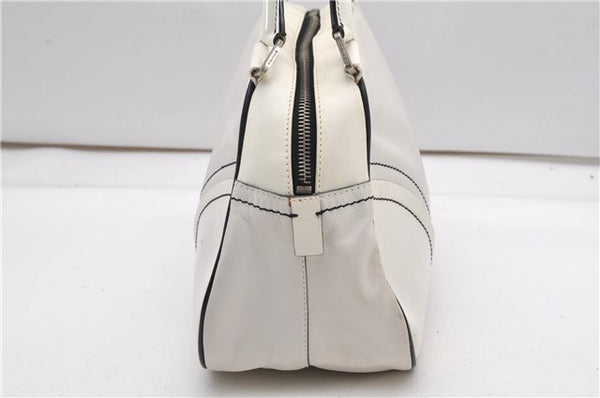 Authentic PRADA Vintage Leather Shoulder Hand Bag Purse White 1877G