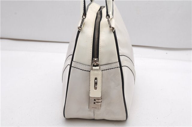 Authentic PRADA Vintage Leather Shoulder Hand Bag Purse White 1877G
