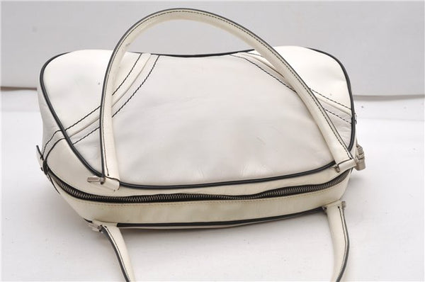 Authentic PRADA Vintage Leather Shoulder Hand Bag Purse White 1877G