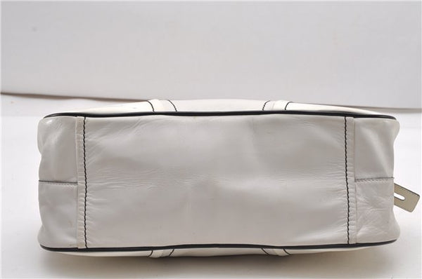Authentic PRADA Vintage Leather Shoulder Hand Bag Purse White 1877G