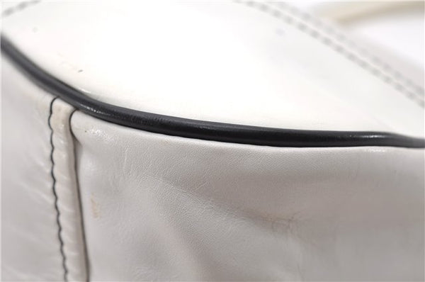 Authentic PRADA Vintage Leather Shoulder Hand Bag Purse White 1877G