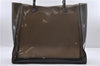 Authentic GUCCI Clear Bamboo Tote Hand Bag Vinyl Leather Black 1879D