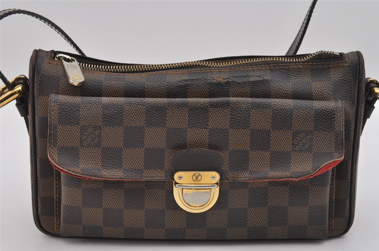 Authentic Louis Vuitton Damier Ravello GM Shoulder Bag N60006 LV 1879I