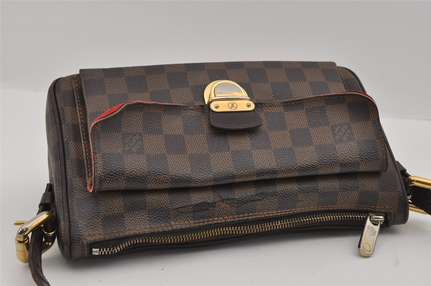 Authentic Louis Vuitton Damier Ravello GM Shoulder Bag N60006 LV 1879I