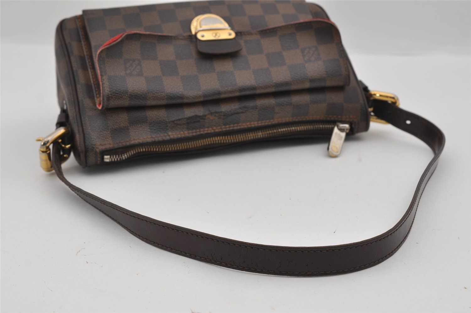 Authentic Louis Vuitton Damier Ravello GM Shoulder Bag N60006 LV 1879I