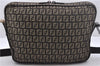 Authentic FENDI Zucchino Shoulder Cross Body Bag Canvas Leather Brown 1880D