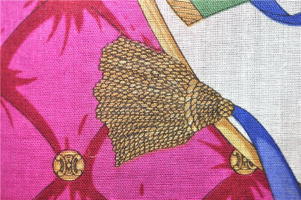 CELINE Cotton Handkerchief Scalf Horn and Macadam Design Red Navy 2Set 1881D