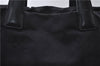 Authentic CHANEL New Travel Line Shoulder Tote Bag Nylon Leather Black 1882D