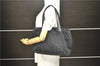 Authentic CHANEL New Travel Line Shoulder Tote Bag Nylon Leather Black 1882D