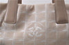 Authentic CHANEL New Travel Line Shoulder Hand Bag Nylon Leather Beige 1883D