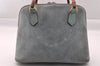 Authentic GUCCI Bamboo 2way Hand Shoulder Crossbody Bag Suede Leather Blue 1883I