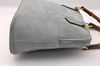 Authentic GUCCI Bamboo 2way Hand Shoulder Crossbody Bag Suede Leather Blue 1883I