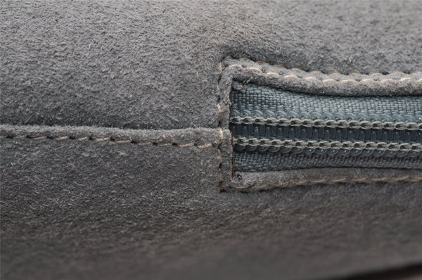 Authentic GUCCI Bamboo 2way Hand Shoulder Crossbody Bag Suede Leather Blue 1883I