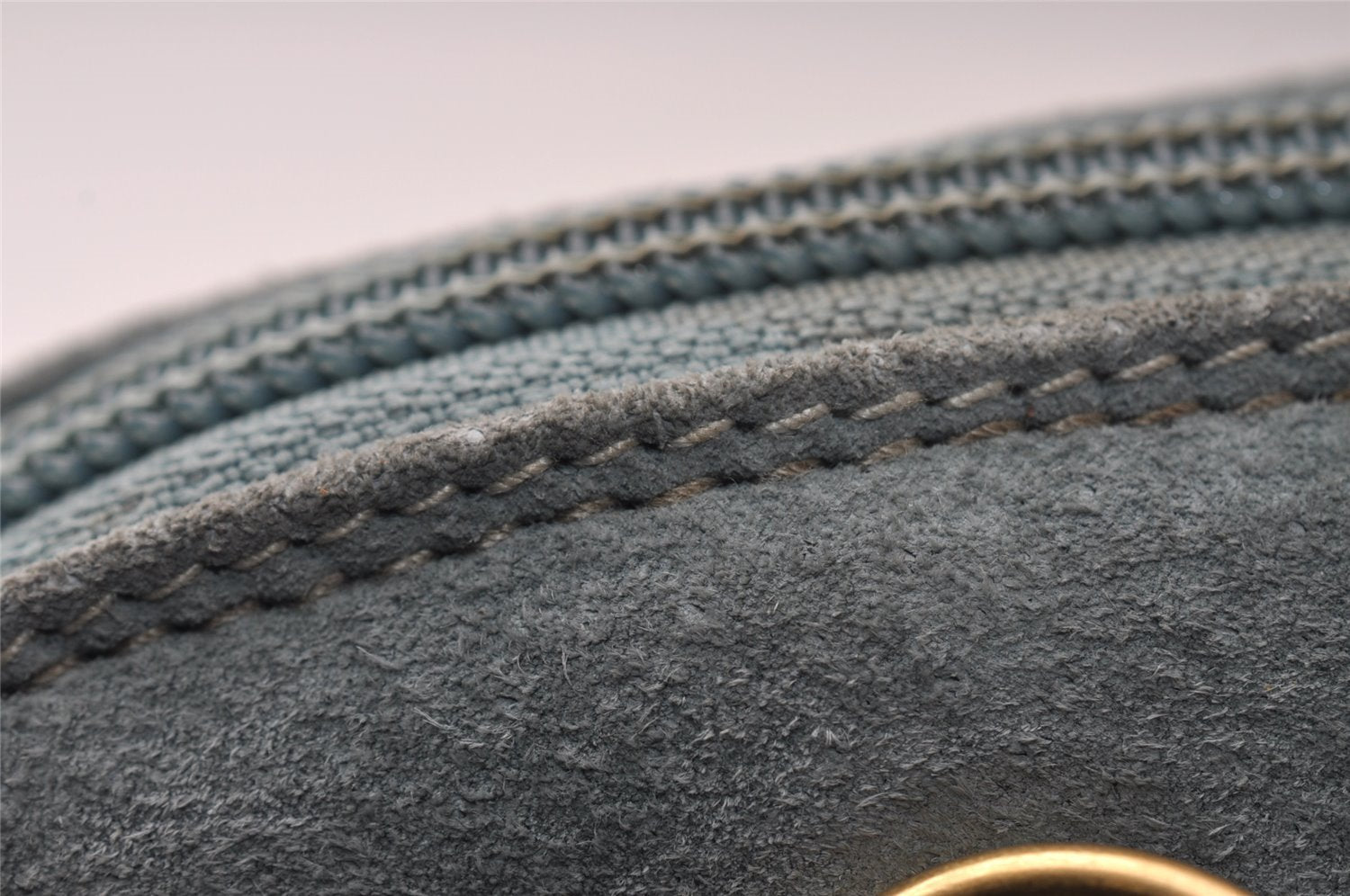 Authentic GUCCI Bamboo 2way Hand Shoulder Crossbody Bag Suede Leather Blue 1883I