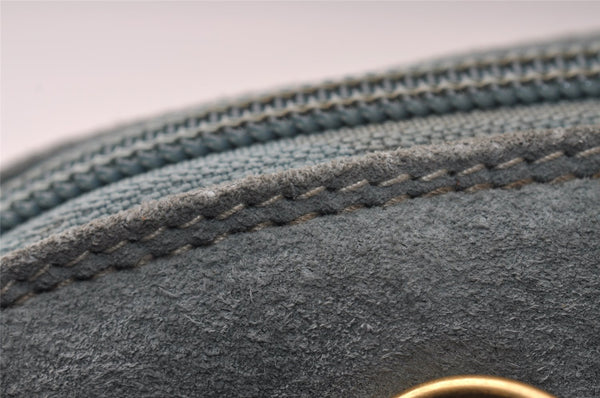 Authentic GUCCI Bamboo 2way Hand Shoulder Crossbody Bag Suede Leather Blue 1883I