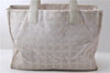 Authentic CHANEL New Travel Line Shoulder Tote Bag Nylon Leather Beige 1884D