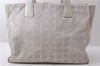 Authentic CHANEL New Travel Line Shoulder Tote Bag Nylon Leather Beige 1884D