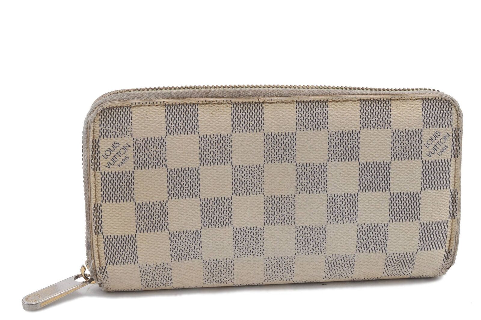 Authentic LOUIS VUITTON Damier Azur Zippy Wallet Long Purse N60019 LV 1885C