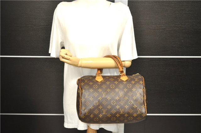 Authentic Louis Vuitton Monogram Speedy 30 Hand Bag Purse M41526 LV 1885D