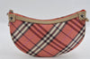 Authentic BURBERRY BLUE LABEL Check Shoulder Bag Purse Canvas Leather Red 1885I