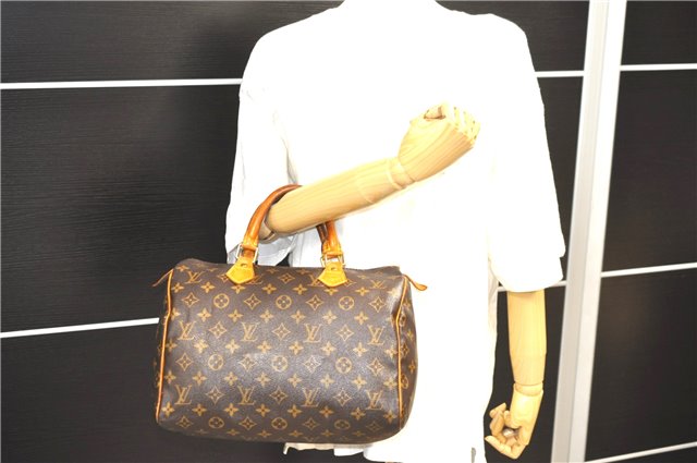 Authentic Louis Vuitton Monogram Speedy 30 Hand Bag M41526 LV Junk 1886D