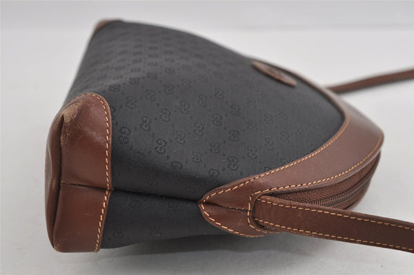 Authentic GUCCI Micro GG PVC Leather Shoulder Cross Body Bag Black Junk 1886I