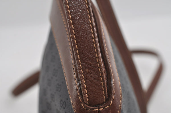 Authentic GUCCI Micro GG PVC Leather Shoulder Cross Body Bag Black Junk 1886I