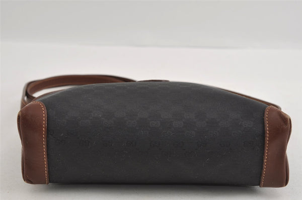 Authentic GUCCI Micro GG PVC Leather Shoulder Cross Body Bag Black Junk 1886I