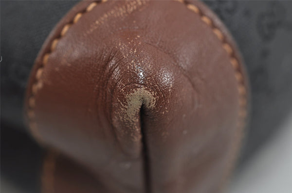 Authentic GUCCI Micro GG PVC Leather Shoulder Cross Body Bag Black Junk 1886I