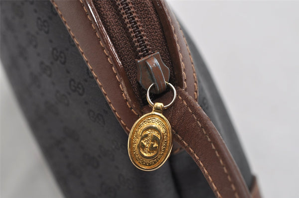 Authentic GUCCI Micro GG PVC Leather Shoulder Cross Body Bag Black Junk 1886I