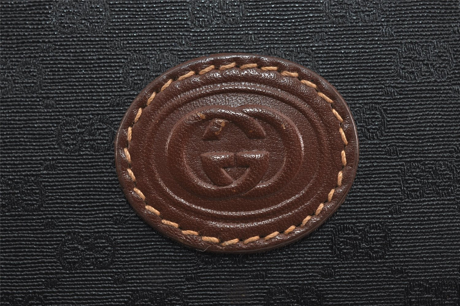 Authentic GUCCI Micro GG PVC Leather Shoulder Cross Body Bag Black Junk 1886I