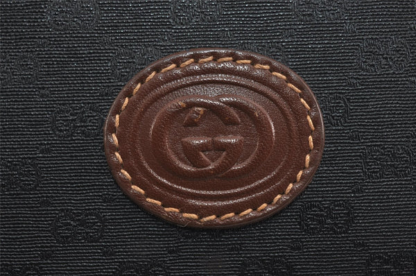 Authentic GUCCI Micro GG PVC Leather Shoulder Cross Body Bag Black Junk 1886I