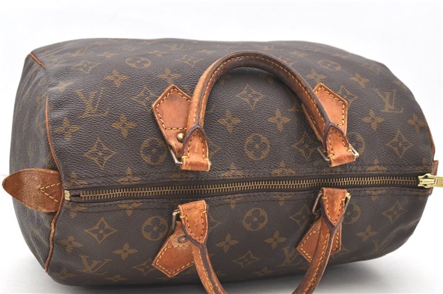 Authentic Louis Vuitton Monogram Speedy 30 Hand Bag M41526 LV 1887D