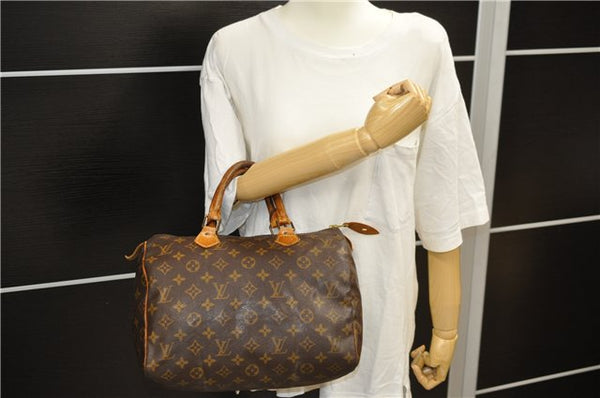 Authentic Louis Vuitton Monogram Speedy 30 Hand Bag M41526 LV 1887D