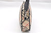 Authentic BURBERRY BLUE LABEL Check Hand Bag Purse Nylon Leather Beige 1887I