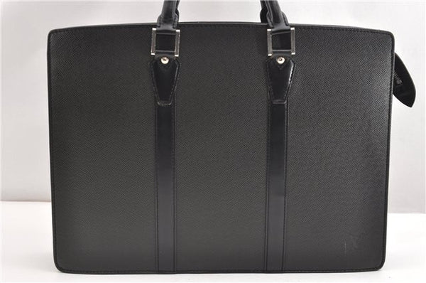 Authentic Louis Vuitton Taiga Lozan Business Hand Bag Black M30052 LV 1888G