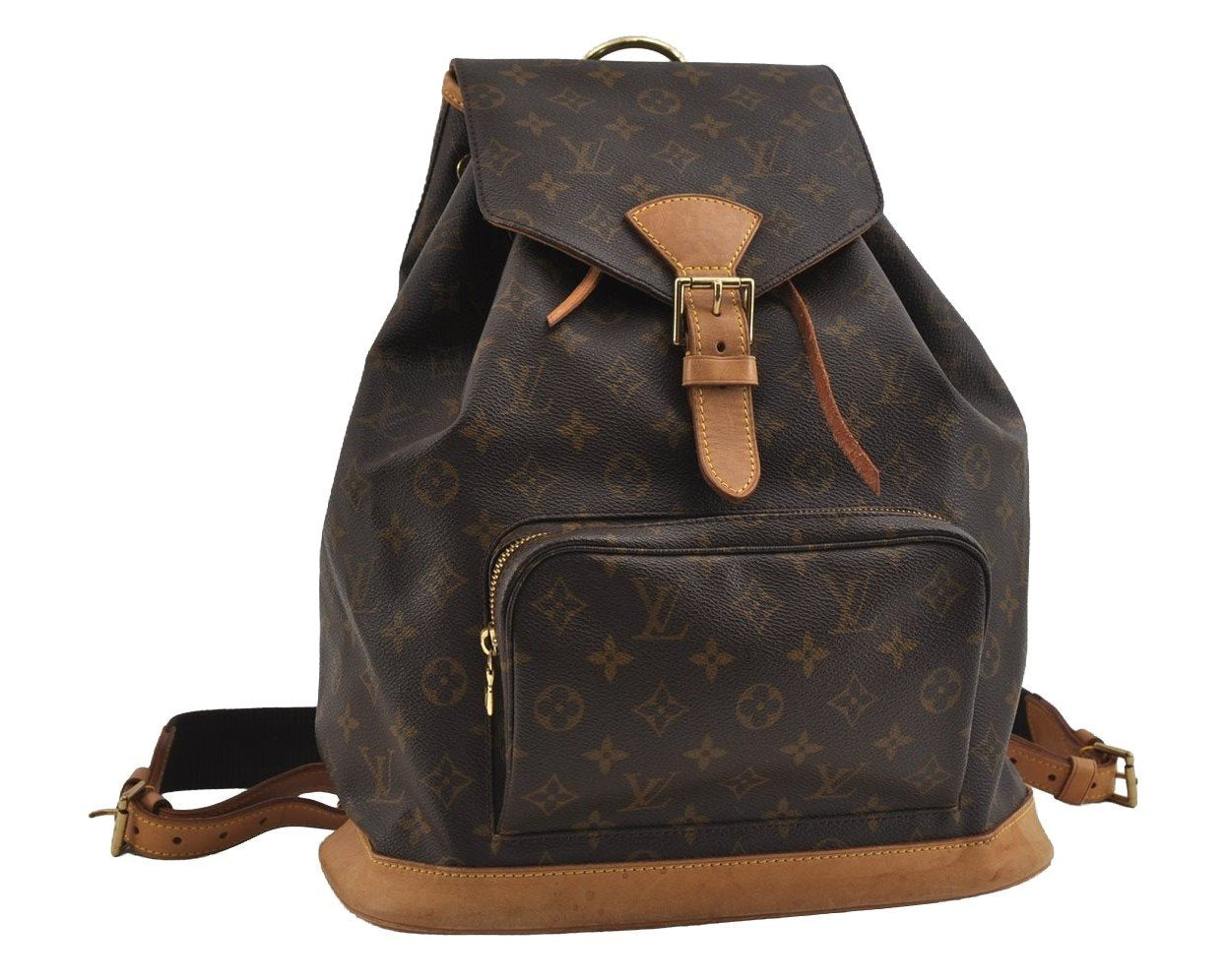 Authentic Louis Vuitton Monogram Montsouris GM Backpack M51135 LV 1888I
