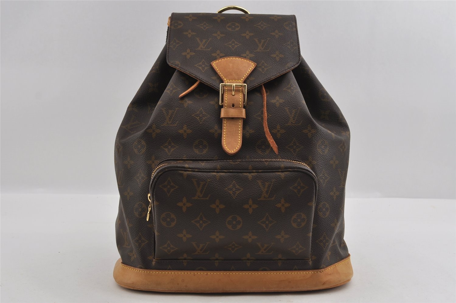 Authentic Louis Vuitton Monogram Montsouris GM Backpack M51135 LV 1888I