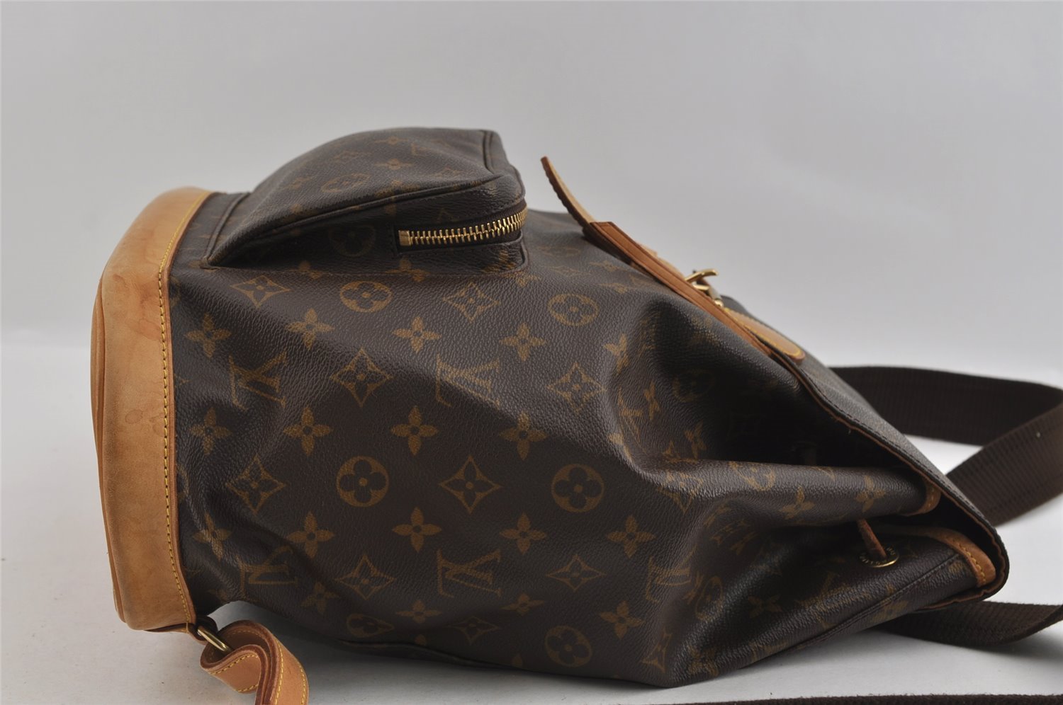 Authentic Louis Vuitton Monogram Montsouris GM Backpack M51135 LV 1888I