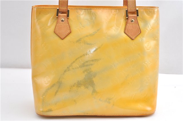 Authentic Louis Vuitton Vernis Houston Shoulder Hand Bag Yellow M91053 LV 1889G