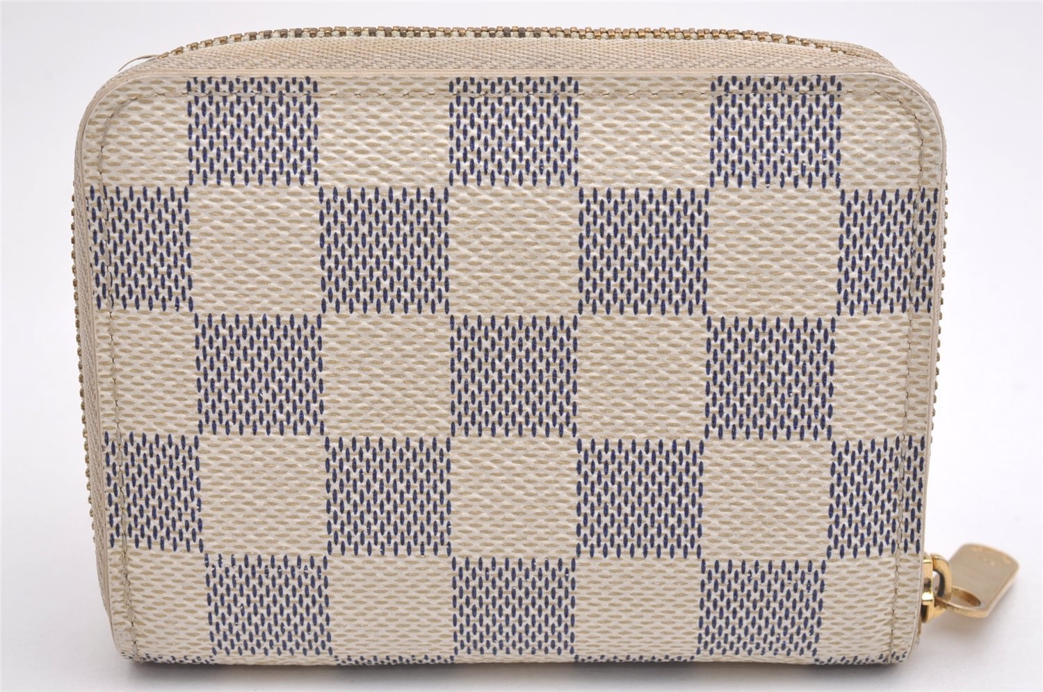 Authentic Louis Vuitton Damier Azur Zippy Coin Purse Wallet N63069 LV 1891I