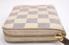 Authentic Louis Vuitton Damier Azur Zippy Coin Purse Wallet N63069 LV 1891I