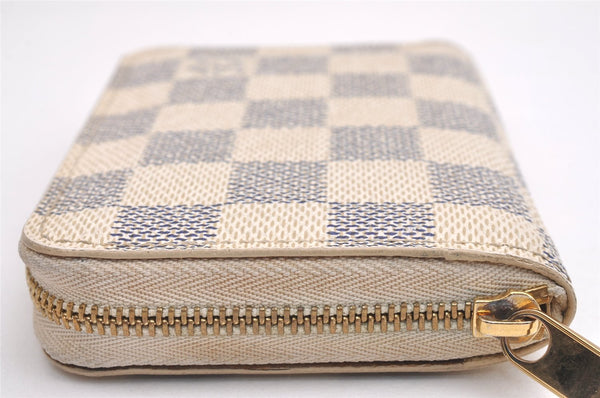 Authentic Louis Vuitton Damier Azur Zippy Coin Purse Wallet N63069 LV 1891I