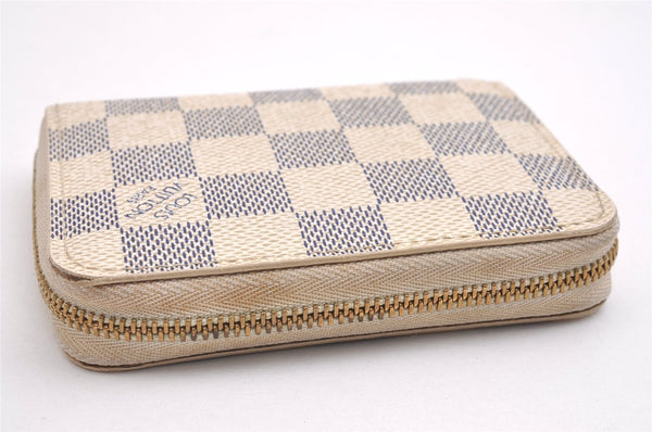 Authentic Louis Vuitton Damier Azur Zippy Coin Purse Wallet N63069 LV 1891I