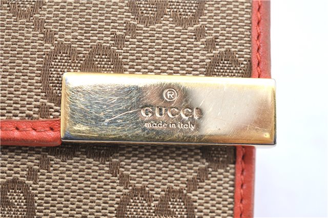 Authentic GUCCI Long Wallet Purse GG Canvas Leather 291099 Brown Orange 1892G