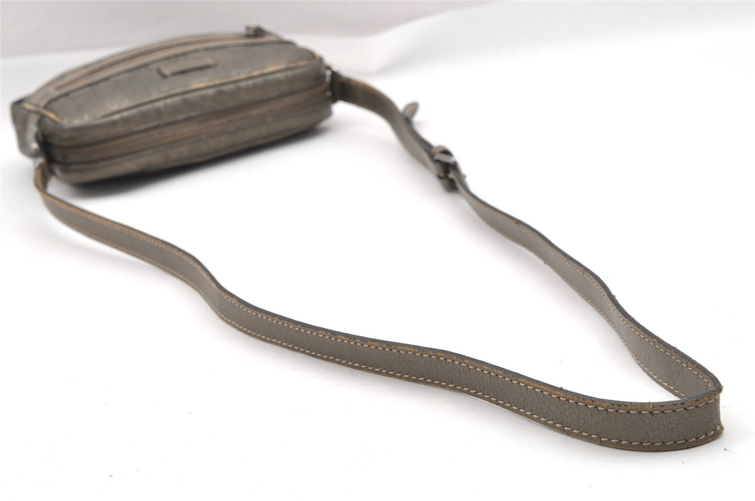 Authentic GUCCI Impreme Shoulder Cross Bag GG PVC Leather 201447 Khaki 1893I