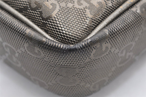 Authentic GUCCI Impreme Shoulder Cross Bag GG PVC Leather 201447 Khaki 1893I